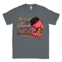 Charcoal Heather Blessed is she who has believed afro woman Classic Tee - RanaPortraitStore