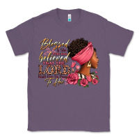 Lavender Blessed is she who has believed afro woman Classic Tee - RanaPortraitStore