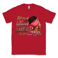 Red Blessed is she who has believed afro woman Classic Tee - RanaPortraitStore