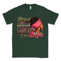 Sports Green Blessed is she who has believed afro woman Classic Tee - RanaPortraitStore