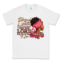 White Blessed is she who has believed afro woman Classic Tee - RanaPortraitStore
