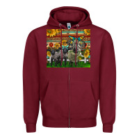 Burgundy Western Cute Hampshire Sheep Family Zipper Hoodie - LillyAllenDesigns