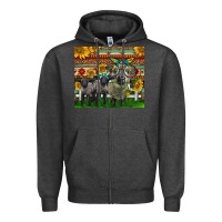 Charcoal Heather Western Cute Hampshire Sheep Family Zipper Hoodie - LillyAllenDesigns