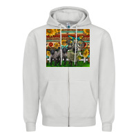 Dove Grey Western Cute Hampshire Sheep Family Zipper Hoodie - LillyAllenDesigns