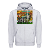 Western Cute Hampshire Sheep Family Zipper Hoodie | Teevron