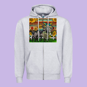Western Cute Hampshire Sheep Family Zipper Hoodie Designed By Lillyallendesigns
