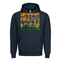Navy Western Cute Hampshire Sheep Family Zipper Hoodie - LillyAllenDesigns