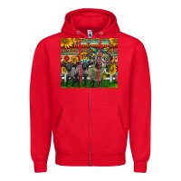 Red Western Cute Hampshire Sheep Family Zipper Hoodie - LillyAllenDesigns