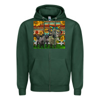 Sports Green Western Cute Hampshire Sheep Family Zipper Hoodie - LillyAllenDesigns
