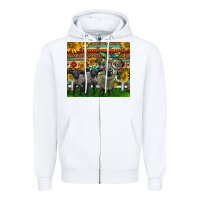 White Western Cute Hampshire Sheep Family Zipper Hoodie - LillyAllenDesigns