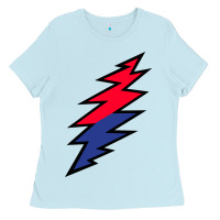 Baby Blue Lazy Lightning Bolt Ladies Tee - InspiraDesign