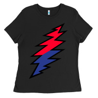 Black Lazy Lightning Bolt Ladies Tee - InspiraDesign