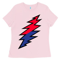 Bubblegum Pink Lazy Lightning Bolt Ladies Tee - InspiraDesign