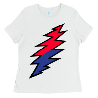 White Lazy Lightning Bolt Ladies Tee - InspiraDesign