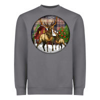 Storm elk buck deer christmas Heavyweight Sweatshirt - LillyAllenDesigns