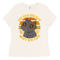 Funny Retro Sunset Eff You See Kay Why Oh You Cat Lovers T Shirt Ladies Tee | Teevron