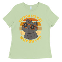 Matcha funny retro sunset eff you see kay why oh you cat lovers t shirt Ladies Tee - ArtChic