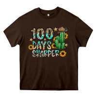 Chocolate Brown 100 days sharfer Heavy Core Tee - SublimationCraftShop