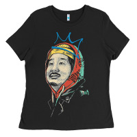 Black animated bobby lee tiger belly Ladies Tee - ArtChic