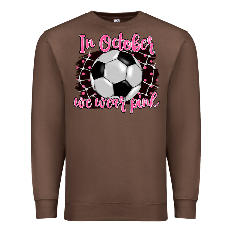 In October We Wear Pink Soccer Premium Sweatshirt by BarkalooDesign | Teevron