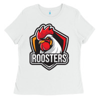 White rooster art Ladies Tee - ArtChic