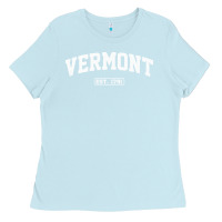 Baby Blue vermont vintage state athletic style pullover hoodie Ladies Tee - ArtChic