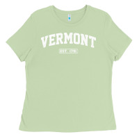 Matcha vermont vintage state athletic style pullover hoodie Ladies Tee - ArtChic