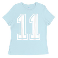 Baby Blue number 11 shirt sports player number back of shirt Ladies Tee - ArtChic