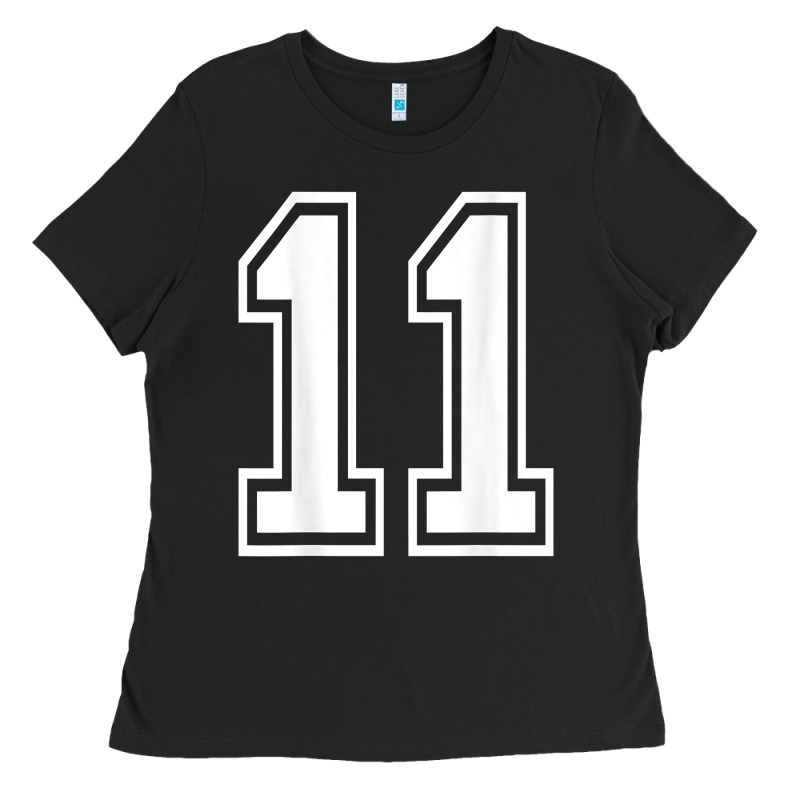 Number 11 Shirt Sports Player Number Back Of Shirt Ladies Tee by ArtChic | Teevron