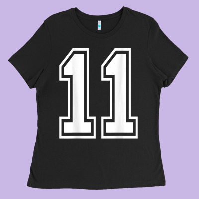 Number 11 Shirt Sports Player Number Back Of Shirt Ladies Tee Designed By Artchic
