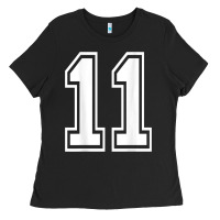 Black number 11 shirt sports player number back of shirt Ladies Tee - ArtChic