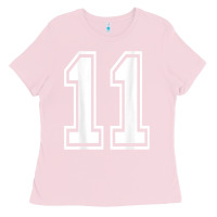Bubblegum Pink number 11 shirt sports player number back of shirt Ladies Tee - ArtChic