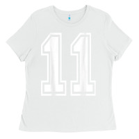White number 11 shirt sports player number back of shirt Ladies Tee - ArtChic