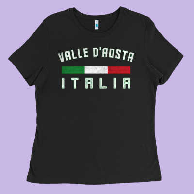 Valle D'aosta Italia Italy Region Typography Design Ladies Tee Designed By Artchic