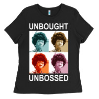 Black unbought unbossed shirley chisholm retro vintage gift long sleeve t sh Ladies Tee - ArtChic