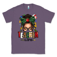 Lavender teacher life afro messy bun Classic Tee - texasbilliewilder