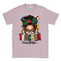 Lilac teacher life afro messy bun Classic Tee - texasbilliewilder