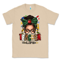 Teacher Life Afro Messy Bun Classic Tee | Teevron