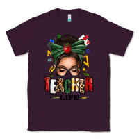Plum teacher life afro messy bun Classic Tee - texasbilliewilder