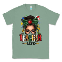 Sage teacher life afro messy bun Classic Tee - texasbilliewilder