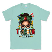 Seafoam teacher life afro messy bun Classic Tee - texasbilliewilder