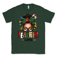 Sports Green teacher life afro messy bun Classic Tee - texasbilliewilder