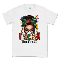 White teacher life afro messy bun Classic Tee - texasbilliewilder