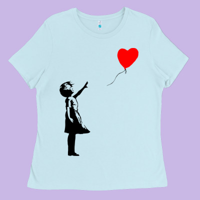 Banksy Girl With Balloon Ladies Tee Designed By Artchic