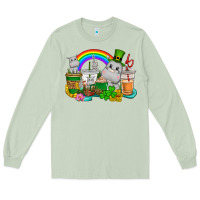 Matcha St. Patrick's Hippopotamus coffee cups Long Sleeve Tee - CowGirlArtShop
