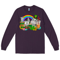 Plum St. Patrick's Hippopotamus coffee cups Long Sleeve Tee - CowGirlArtShop