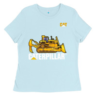 Baby Blue bulldozercat 1 Ladies Tee - ArtChic