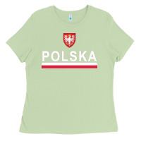 Matcha Sporty Polska Flag And Emblem Polish Coat Of Arms Pullover Hoodie Ladies Tee - ArtChic