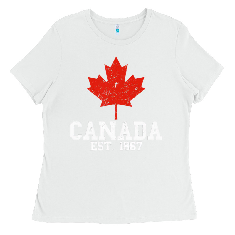 Vintage Canada Est.1867 Maple Leaf Canadian Flag R Ladies Tee by ArtChic | Teevron
