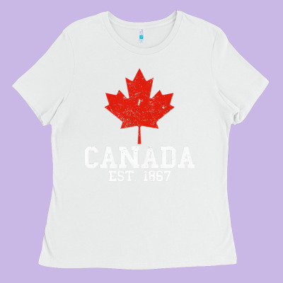 Vintage Canada Est.1867 Maple Leaf Canadian Flag R Ladies Tee Designed By Artchic